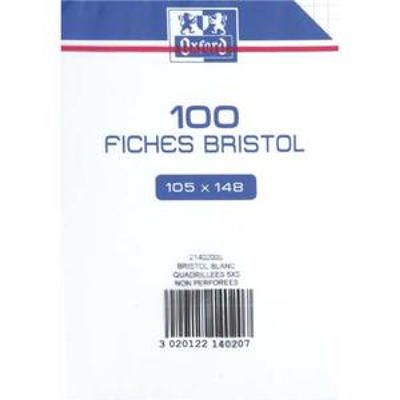 Oxford 100 feuilles bristol - Petits carreaux - Blanc - 105 X 148 100101324