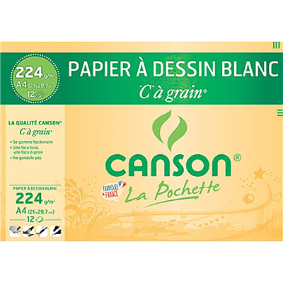 Canson Papier à dessin "C", à grain, 320 x 240 mm, 224 g/m2 C200027103