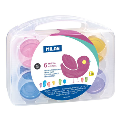 Milan Pochette 6 Flacons100ml Peinture Doigts