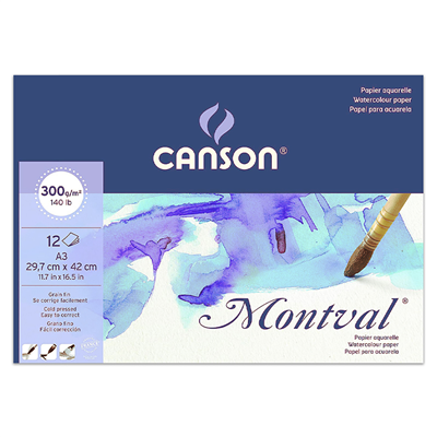 CANSON Bloc papier dessin Montval A3 300 g/m2