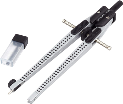 FABER-CASTELL Compas à réglage instantané GRIP 2001, argent