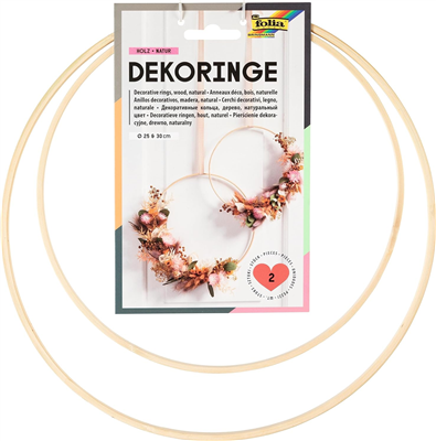 folia Anneau décoratif bois, 250 mm et 300 mm