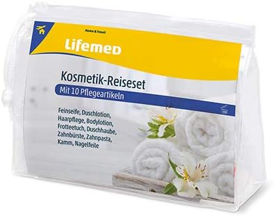 Lifemed Kit cosmétique de voyage dans un étui en plastique