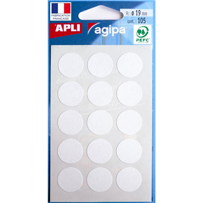 agipa APLI Pastille de signalisation diamètre : 19 mm blanc