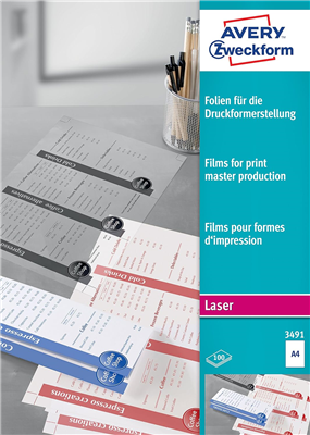 AVERY Zweckform Film pour formes d'impression, A4