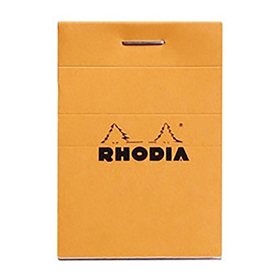 RHODIA Bloc agrafé No. 10 format A8 quadrillé 5x5 orange