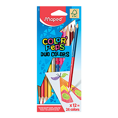 Maped Crayons bicolores COLOR'PEPS DUO triangulaire étui