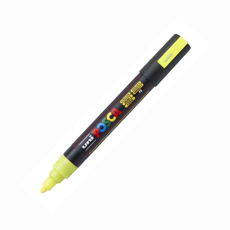 Uni-ball Posca Marqueur à pigment PC-5M, jaune fluo