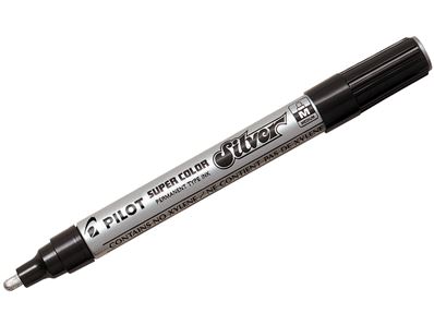 Pilot Super Color Marqueur permanent argent 2 mm moyen