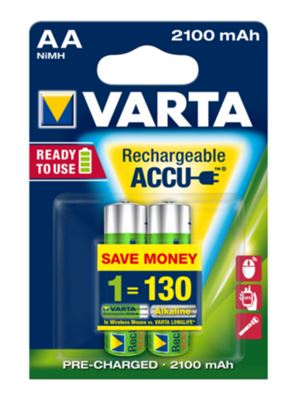 VARTA Pile NiMH "Rechargeable Accu", Mignon (AA), 2.100 mAh