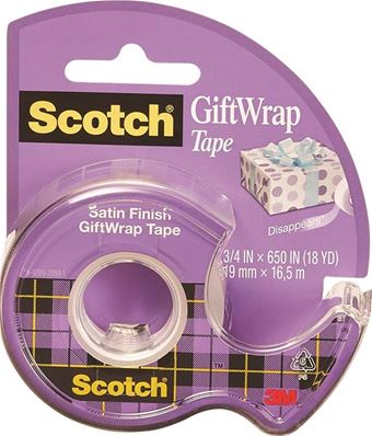 3M Scotch Ruban adhésif pour cadeau "GiftWrap Tape", dévidoir CAT 15-DE