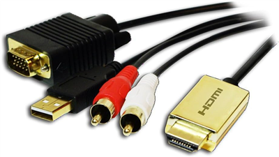 LogiLink Convertisseur HDMI vers VGA/audio, 2 m, noir