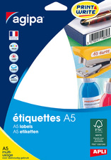 agipa Etiquette universelle diamètre : 15 mm rond blanc
