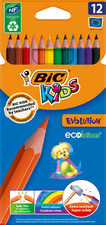 BIC KIDS Crayons de couleur Evolution ecolutions étui de 12
