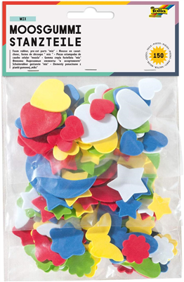 folia Pièces estampées caoutchouc mousse, 150 pièces assorti