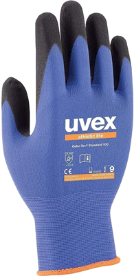 uvex Gants de travail athletic lite, bleu/anthracite, T. 9