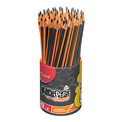 Maped Crayon de papier BLACK'PEPS JUMBO dureté : HB,pot de 46