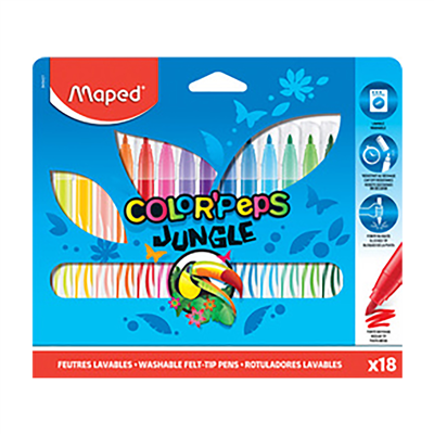 Maped feutres COLOR'PEPS Jungle étui en carton de 18