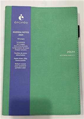 Epopée Agenda Patience A5 vert d'eau