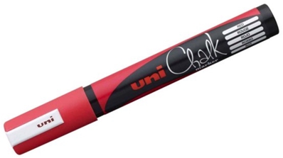 Uni-ball Marqueur craie Chalk PWE-5M, pointe ogive, Rouge