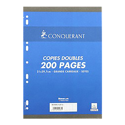 Conquerant Sept Copies doubles 170 x 220 mm,Seyès, 200 pages 100101223