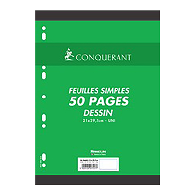CONQUERANT SEPT Feuillets mobiles de dessin 210 x 297 mm