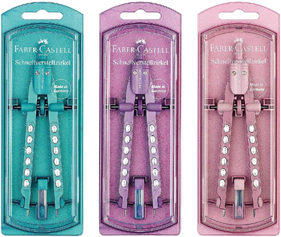 FABER-CASTELL Compas à réglage rapide FACTORY SPARKLE