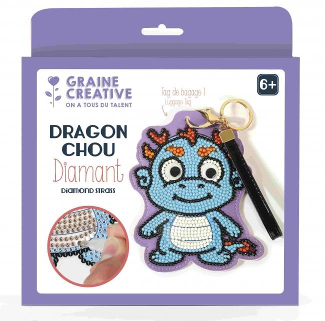 GRAINE CREATIVE Porte Etiquette Diamond Mosaic Dinosaure