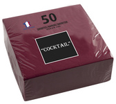 PROnappe Serviette cocktail 200 x 200 mm bordeaux