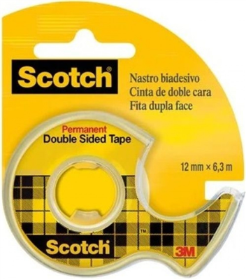 3M Scotch Ruban adhésif double face 665, 12 mm x 6,3 m A1131