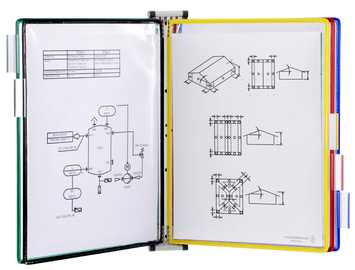 tarifold Kit mural magnétique A4 équipé gris clair