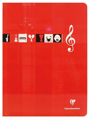 Clairefontaine Cahier piqûre Musique et Chant 24×32 48 p séyès + portées 3307C