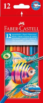 FABER-CASTELL Crayons de couleur KINDER-AQUARELL, étui de 12