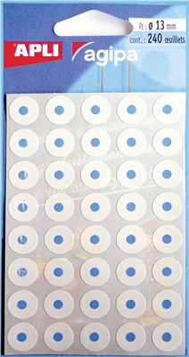 Agipa oeillets adhésifs en pochette blanc, diamètre: 13 mm 111931