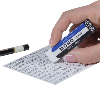 Tombow Gomme en plastique "MONO smart", extra mince, blanc