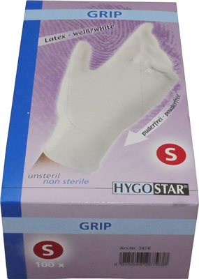 HYGOSTAR Gants en latex "GRIP", S, blanc