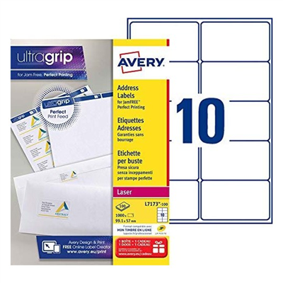 AVERY Etiquette d'adresse 99,1 x 57 mm blanc