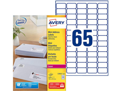 AVERY Mini étiquette d'adresse laser 38,1 x 21,2 mm blanc