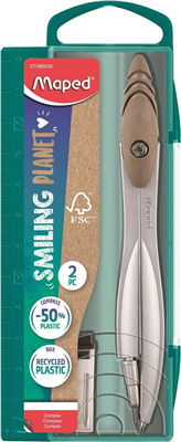 Maped Coffret compas STUDY SMILING PLANET, brun, présentoir