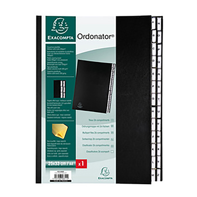 EXACOMPTA Trieur Ordonator A4 A-Z 26 compartiments noir