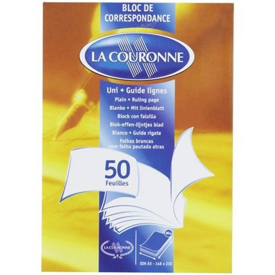 Oxford Bloc de correspondance, A4, blanc, uni