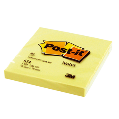 Post-it Bloc-note adhésif, 76 x 76 mm, jaune 654