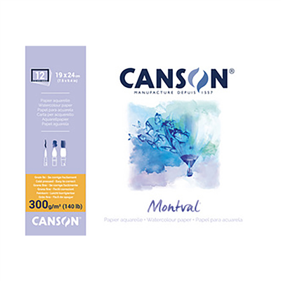 CANSON Bloc de papier aquarelle Montval 300 x 400 mm