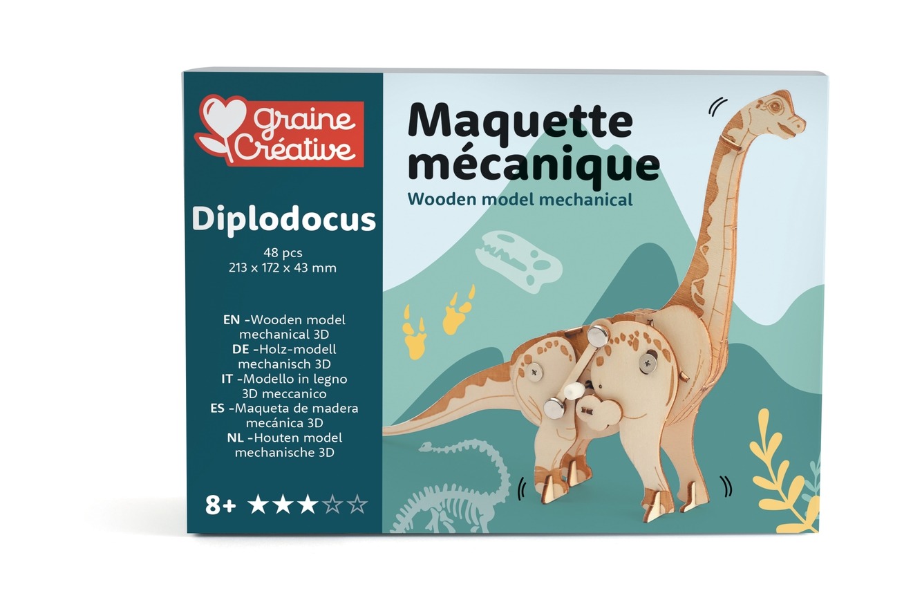 Graine créative Kit maquette 3D Mécanique  Diplodocus