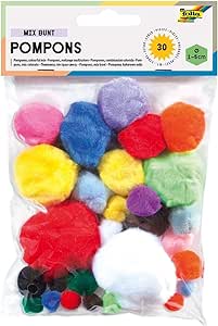 folia Pompons, 30 pièces, assorti tailles et couleurs