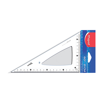 Maped Equerre Cristal 60 degrés gand côté : 210 mm