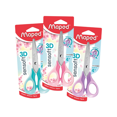 Maped Ciseaux sensoft 3D pastel pointu longueur : 160 mm