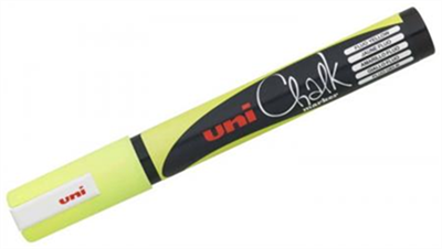 Uni-ball Marqueur craie Chalk PWE-5M, jaune fluo  PWE-5M J FLUO