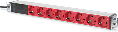 DIGITUS Bloc multiprise 19" 8 ports 1 U, avec parasurtenseur