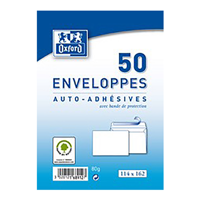 Oxford Enveloppes Velin DL blanches sans fenêtre